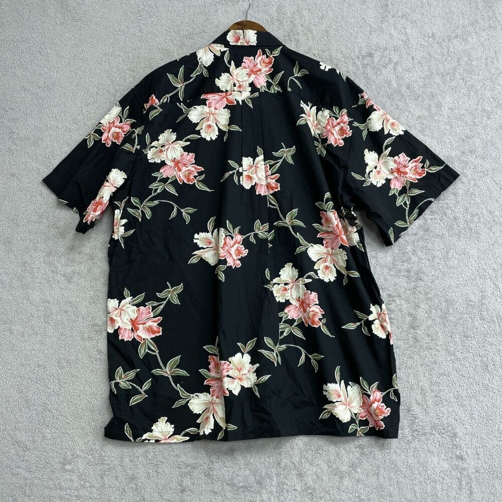 Cooke Street Men's XXL Hawaiian Floral Button Down Short Sleeve Black N0880 - Picture 2 of 8